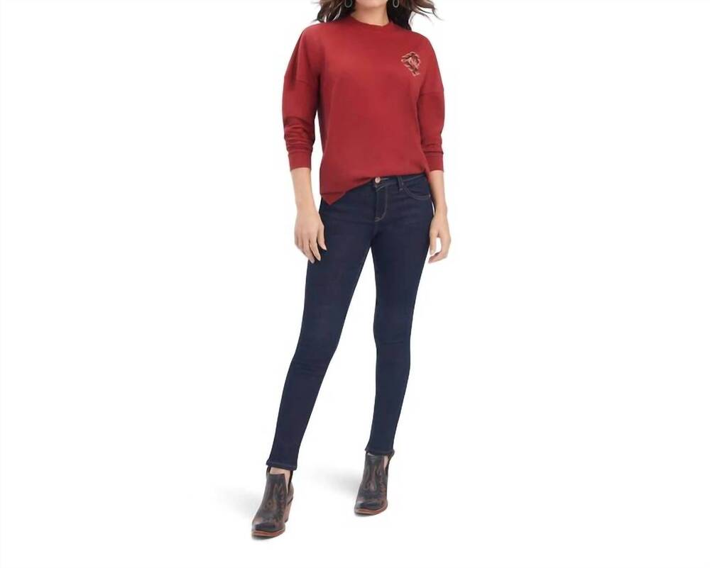 NEW ARIAT oversized graphic shirt in rouge red heather
